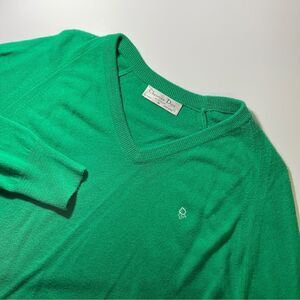 Christian Dior 100% acrylic logo v-neck pullover sweater EUC C29